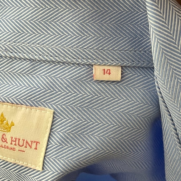 Ladies Taylor & Hunt 100% cotton blue chevron shirt - Picture 3 of 7